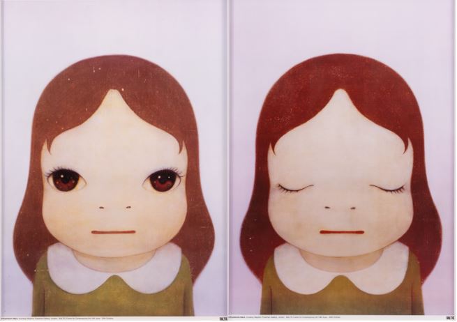 YOSHITOMO NARA - Cosmic Girl, Eyes Open and Close (Framed), 2008