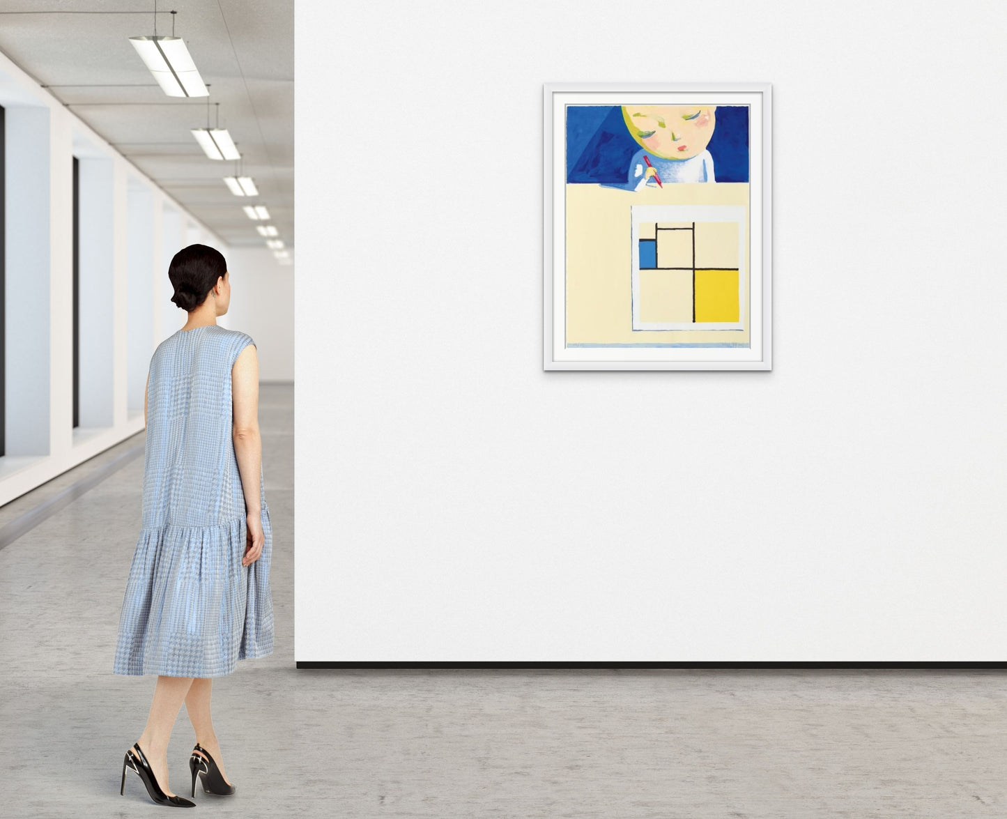 LIU YE - Girl with Mondrian (Signed and Framed), 2001