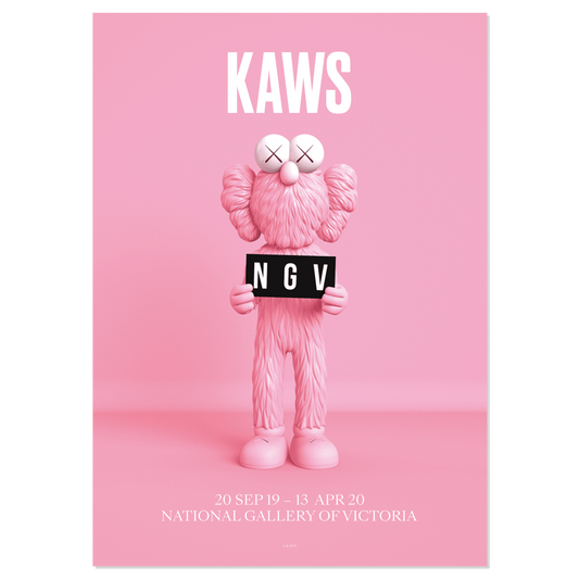 KAWS x NGV BFF Poster (Pink, Blue) (Framed), 2019
