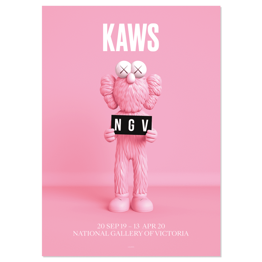 KAWS x NGV BFF Poster (Pink, Blue), 2019
