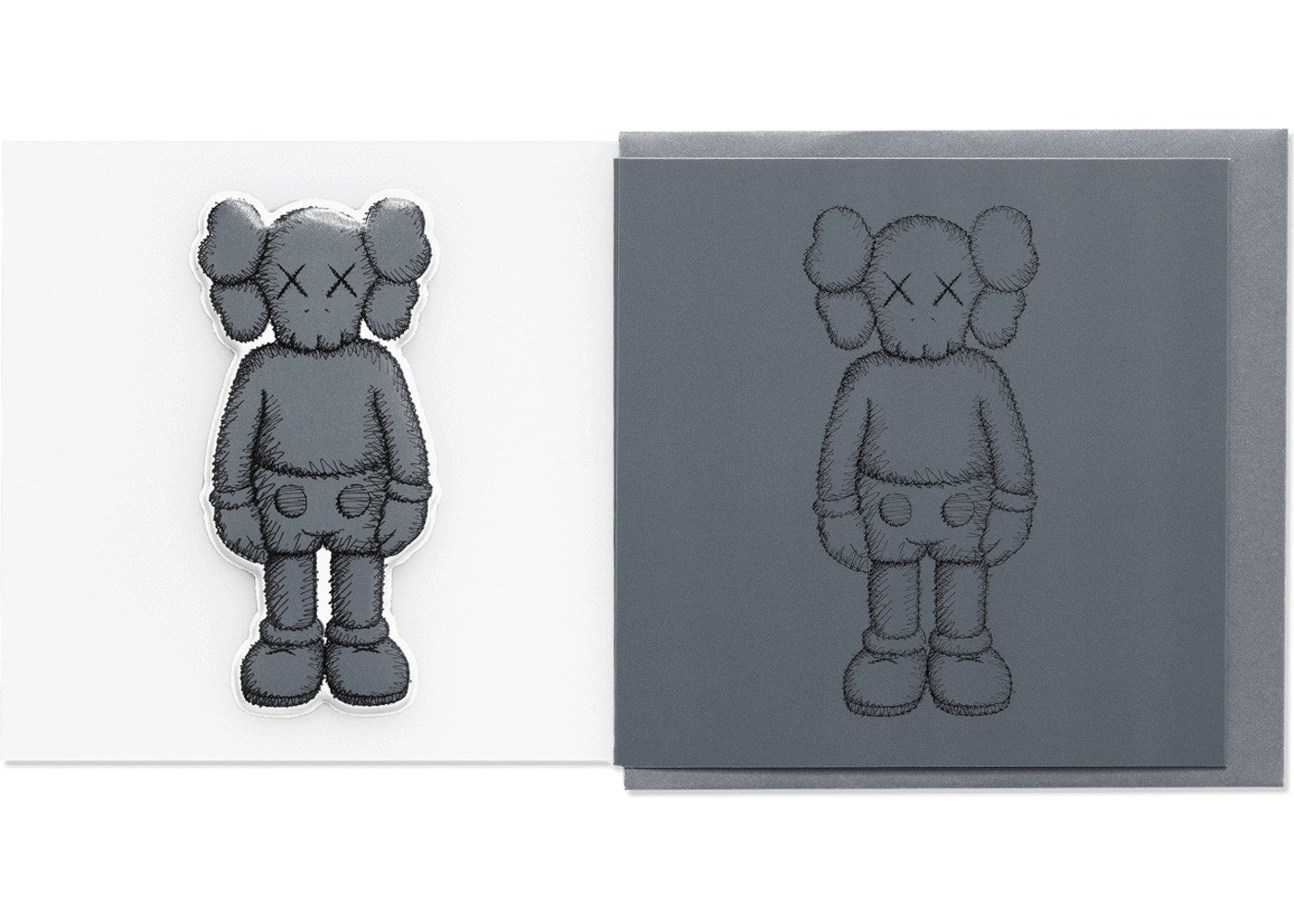 KAWS x NGV Companion Greeting Card with Puffy Sticker (Dark Grey), 2019