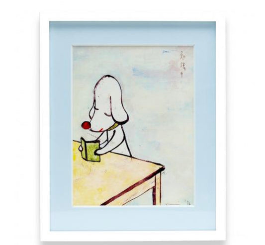 YOSHITOMO NARA - "Studying" Print (Framed)