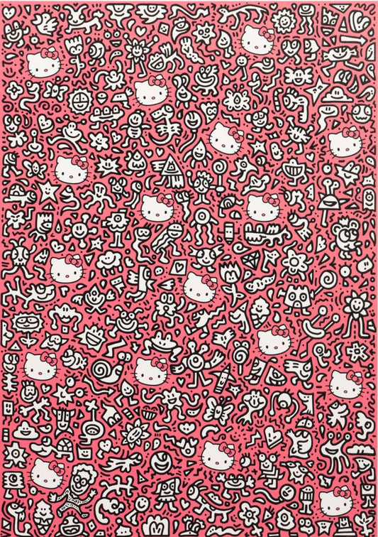 MR. DOODLE - Pink Kitty, 2019 (50 Edition, Signed and Framed)