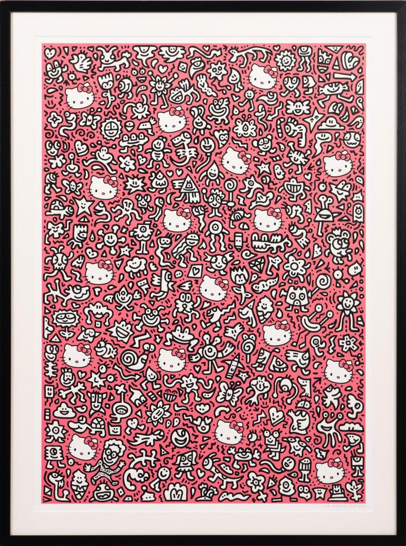MR. DOODLE - Pink Kitty, 2019 (50 Edition, Signed and Framed)