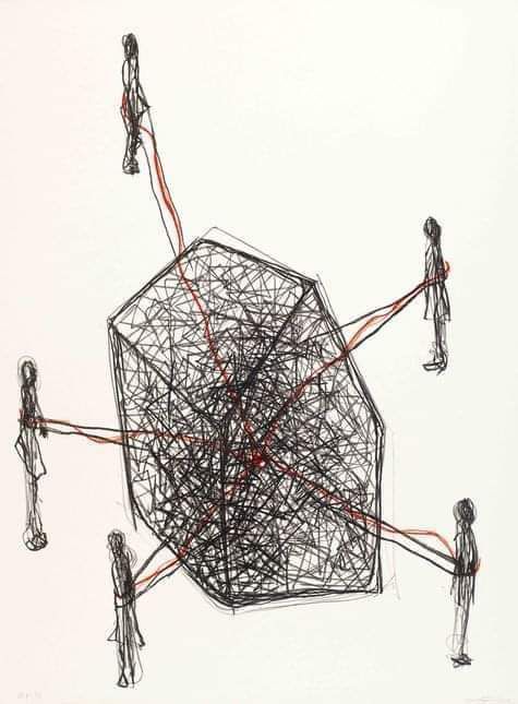 Chiharu Shiota- Follow the Line (Signed), 2017