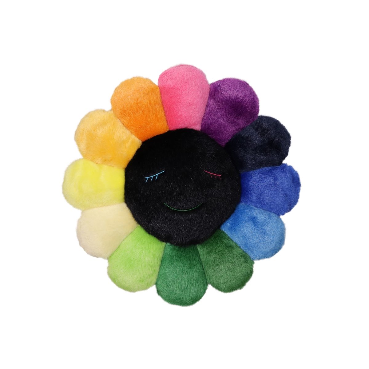 TAKASHI MURAKAMI - Flower Cushion 30 cm (Rainbow and Black)