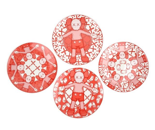 KAWS x Doha Fire Station Ceramic Plates (Set of 4), 2019
