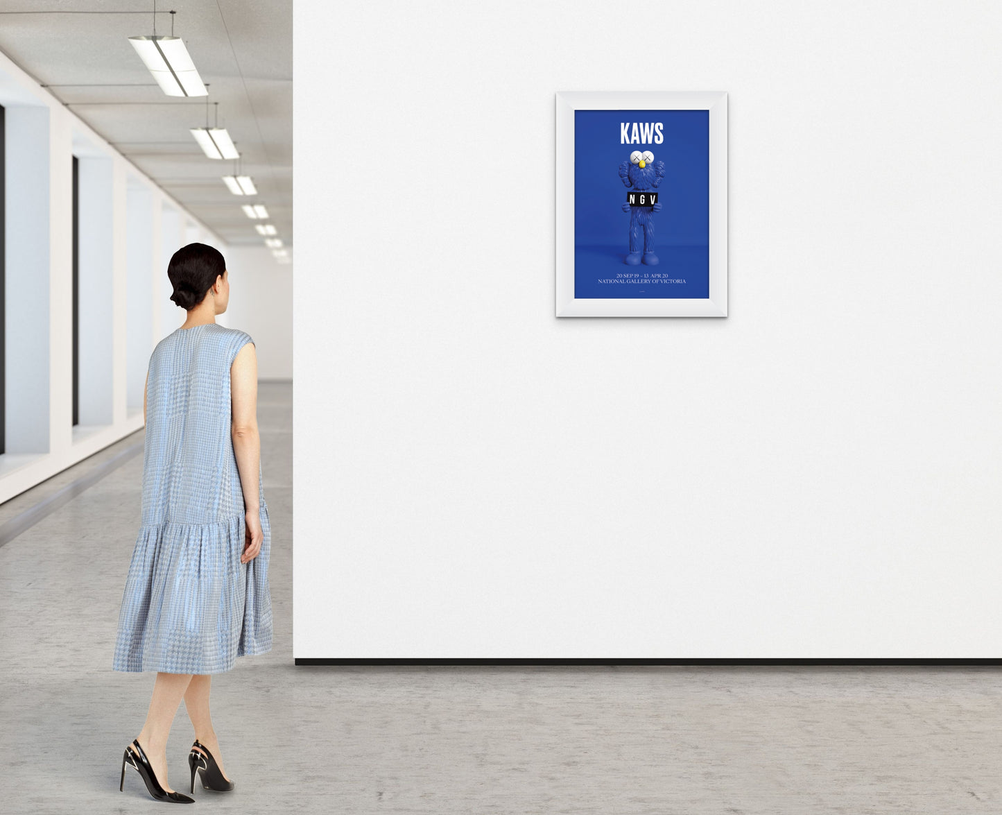 KAWS x NGV BFF Poster (Pink, Blue) (Framed), 2019