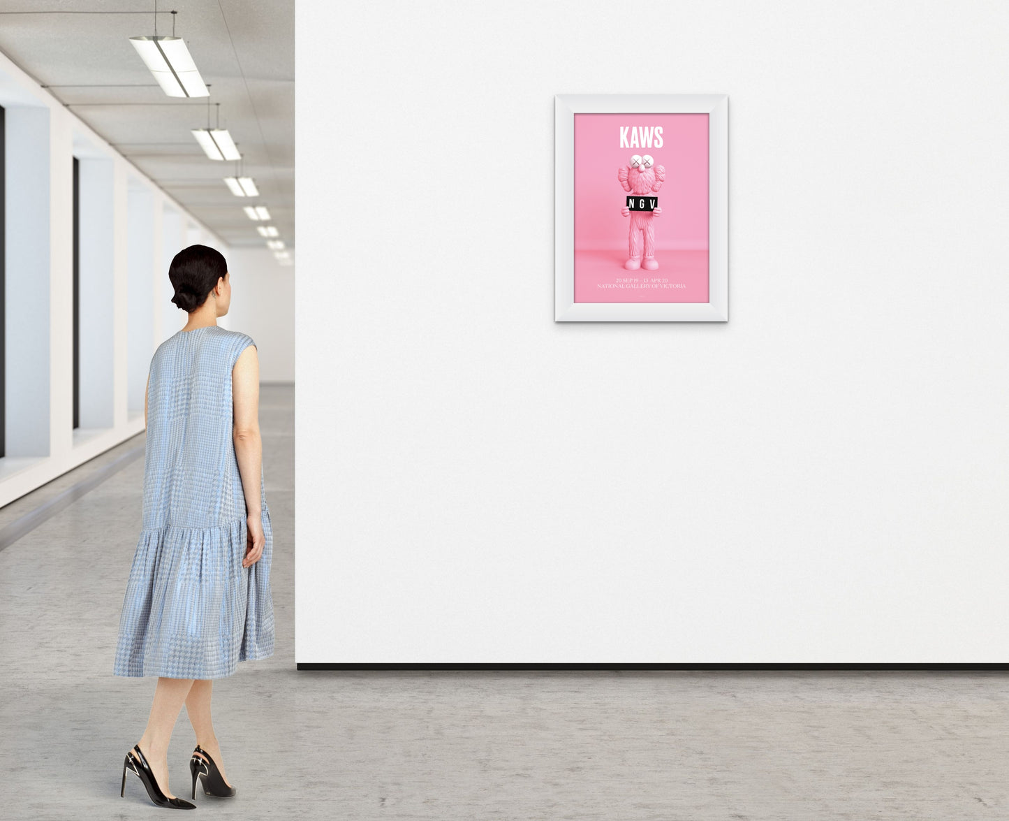 KAWS x NGV BFF Poster (Pink, Blue) (Framed), 2019