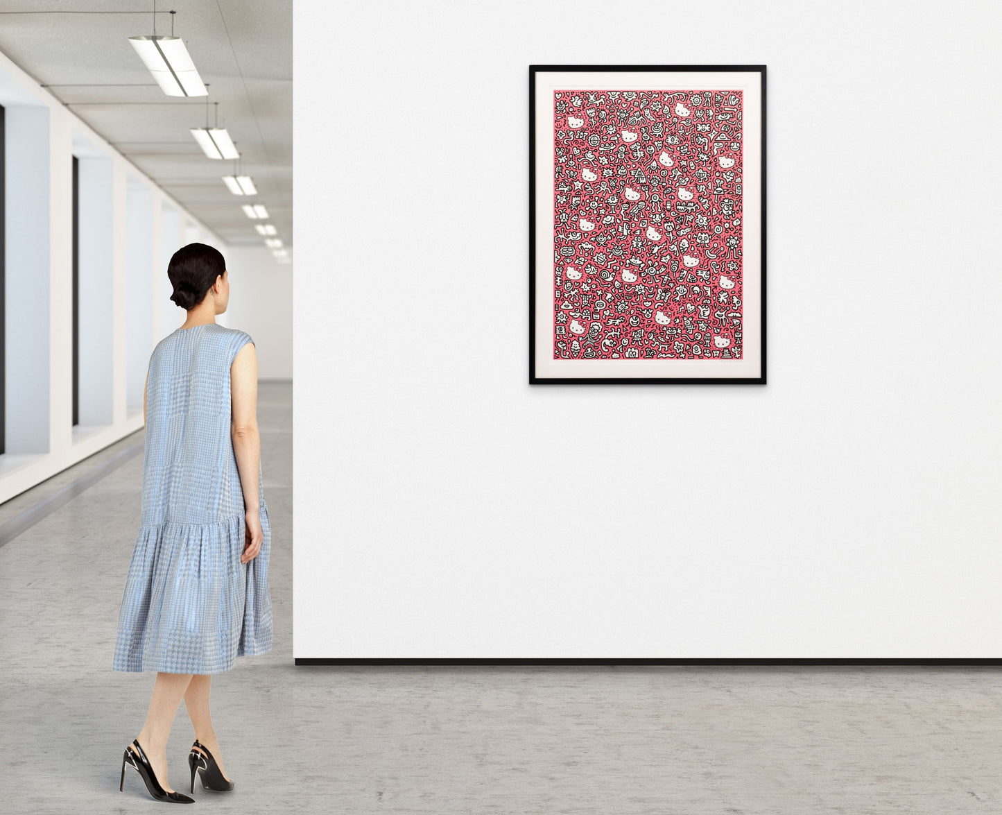 MR. DOODLE - Pink Kitty, 2019 (50 Edition, Signed and Framed)