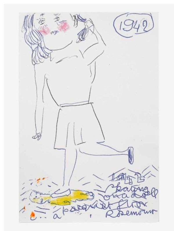 Rose Wylie - Girl Now meets Girl Then (6/22), 2019