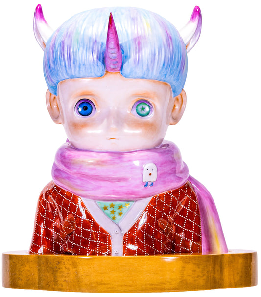 Hikari Shimoda - “Children of This Planet #7” Hand-painted On-Glaze Porcelain Sculpture