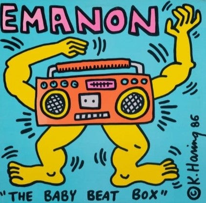 KEITH HARING - EMANON - THHE BABY BEATBOX (BOOMBOX) (Framed), 1986
