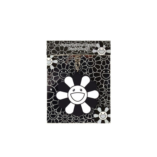 TAKASHI MURAKAMI - Flower Rubber Keyring (Gray and Black)