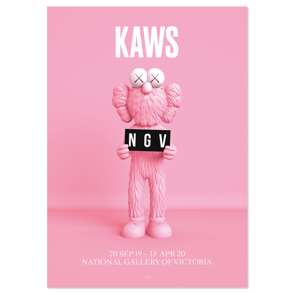KAWS x NGV BFF Framed Poster (Pink, Blue), 2019