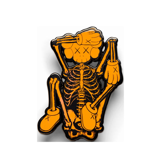 KAWS x NGV Skeleton Pin (Orange), 2019