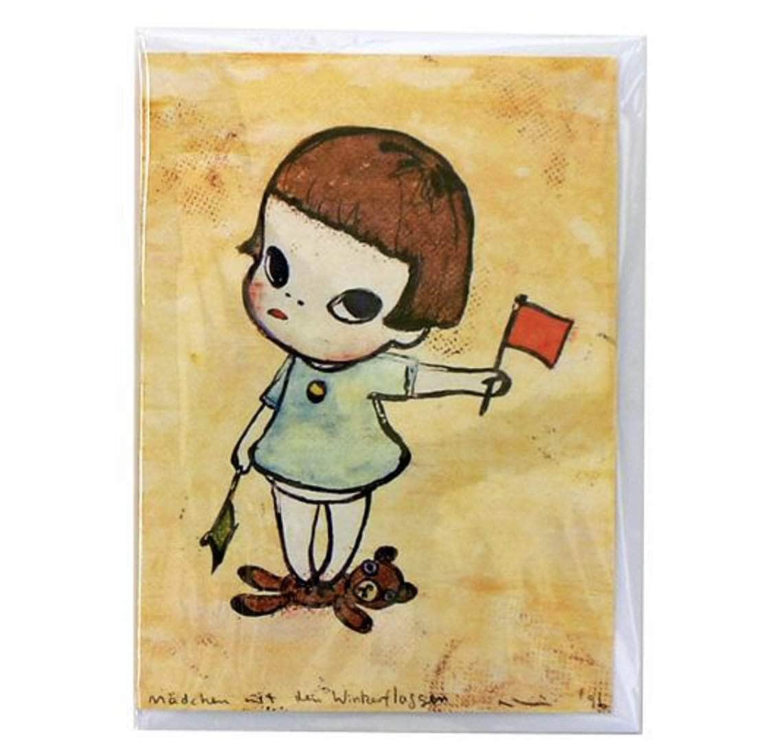 YOSHITOMO NARA - "Flag Signal Girl" Greeting Card