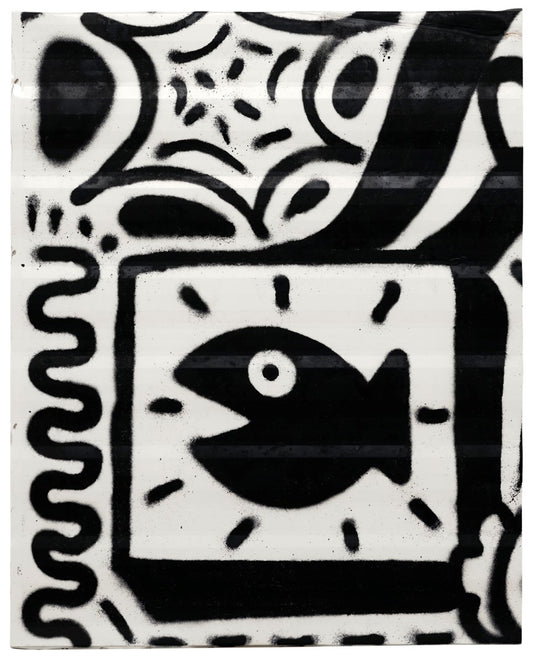 MR. DOODLE - Caravan Chaos: Side 3 Panel 8, 2015, Spray paint on aluminium panel, 71.3 x 57.8 cm