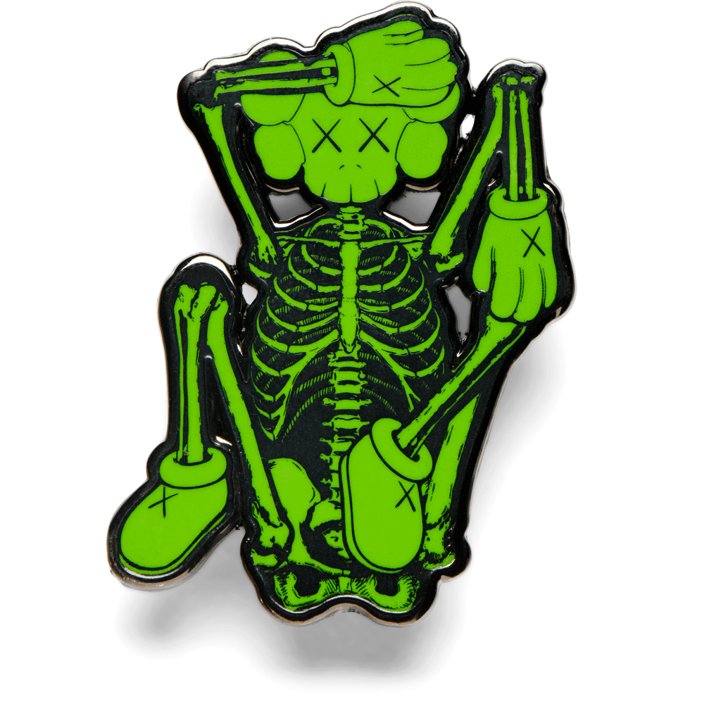 KAWS x NGV Skeleton Pin (Green), 2019