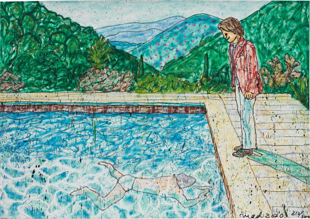 MADSAKI - Portrait of An Artist (Pool with Two Figures) II (inspired by David Hockney), 2020