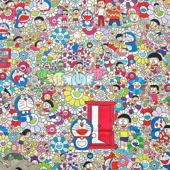 TAKASHI MURAKAMI x Doraemon Fabric Print (Tokyo Exclusive) (L Size), 2017