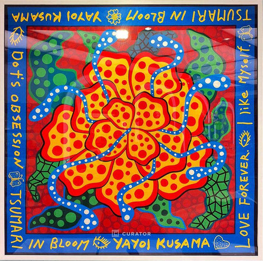 YAYOI KUSAMA - "Tsumari in Bloom" Cloth (Framed), 2018