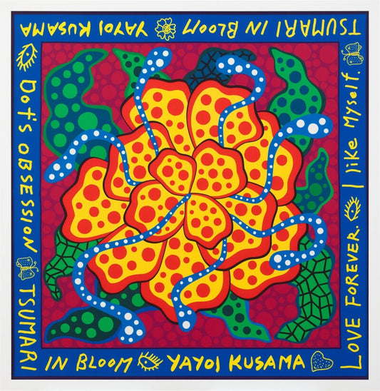 YAYOI KUSAMA - "Tsumari in Bloom" (Framed Cloth), 2018
