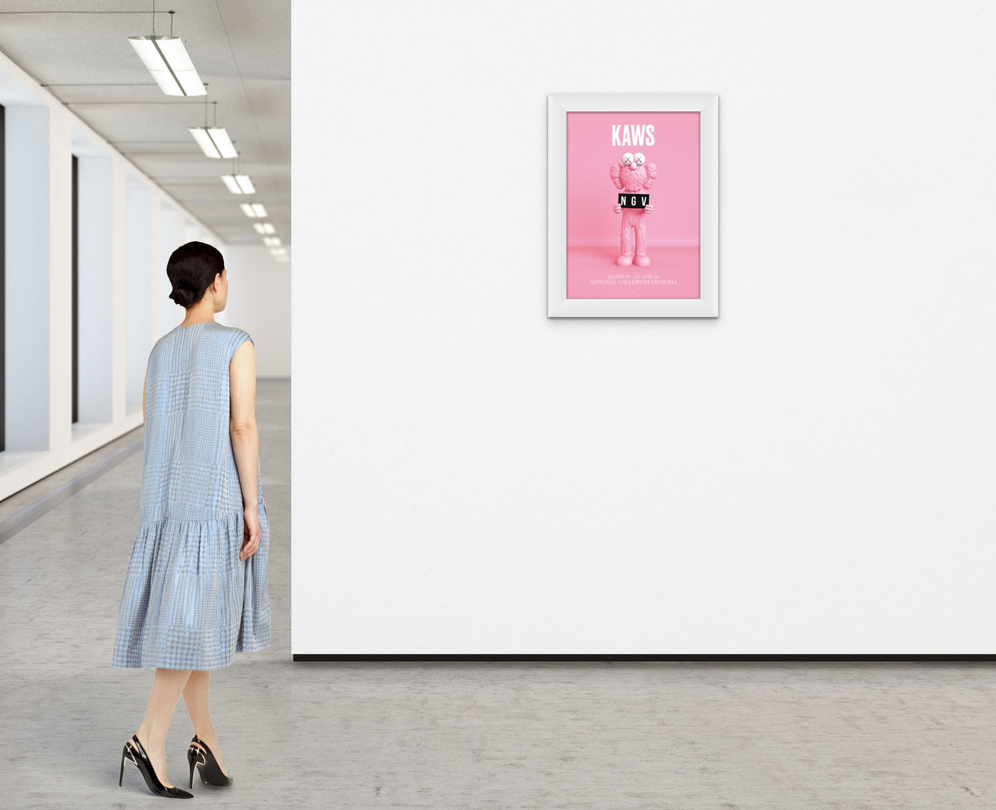 KAWS x NGV BFF Framed Poster (Pink, Blue), 2019